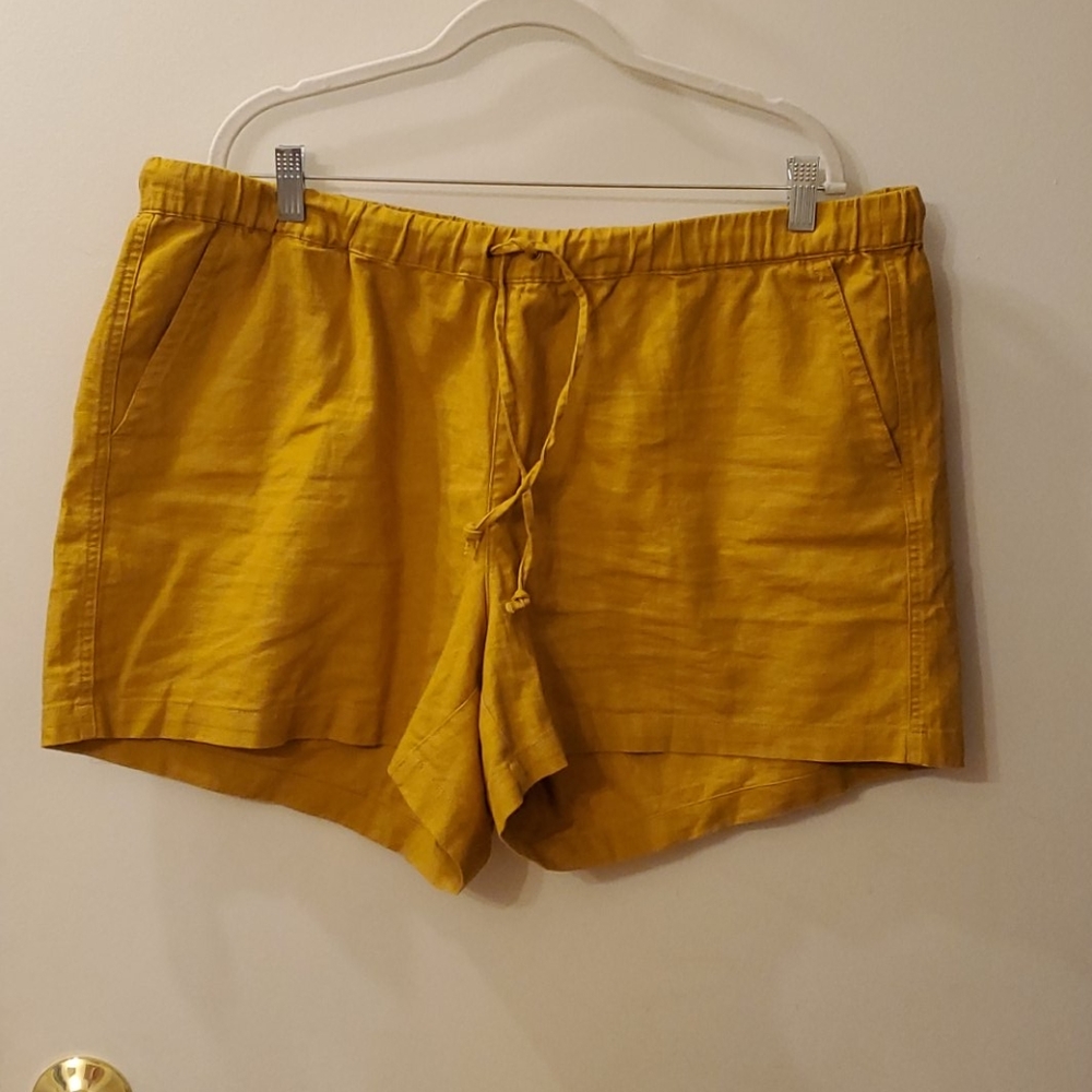 J. Crew Linen Blend Mustard Shorts XXL